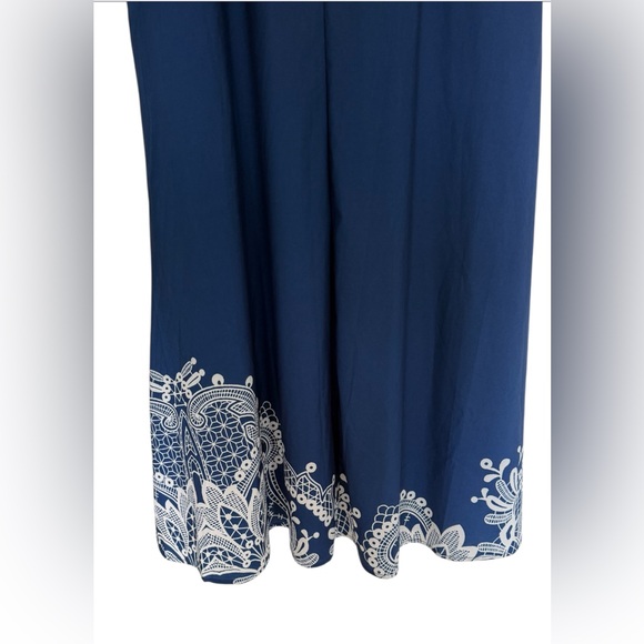 NWT Made with ❤️ Navy Blue Embroidered Boho Lightweight Pleated Midi Dress szXXL - Picture 6 of 16